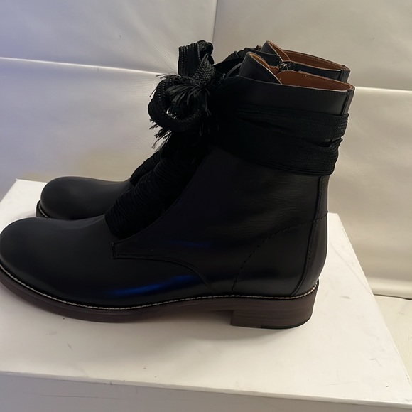 Chloe Harper Leather Lace up Boots 20mm - 39.5 - Picture 4 of 14